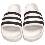 adidas 愛迪達 Originals Adilette 22 3D打印三線防水拖鞋  28.5  白底黑線