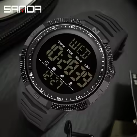 SANDA 6014 Fashion Sports Watch for Men, Waterproof Shockproof Military Wristwatch, Digital Countdow