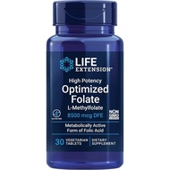 Life Extension High Potency Optimized Folate – L-methylfolate – Folic Acid, 8500 mcg DFE – Heart & B
