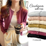mysteryoffemale Women Casual Long Sleeves Knitted Outer Button Up Cardigan Knitwear Wanita Lengan Pa