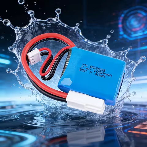 7.4V 1000mAh Lithium Battery with EL-2P Plug for UDI901 UDI904 UDI001 RC Ship RC Boat Model Spare Ba