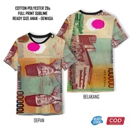 Old-School Money T-Shirt One Hundred Thousand Rupiah 100k 100k Cepe Full Printing Cool | Unisex 3D C