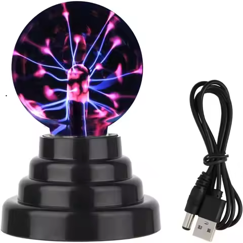 3 inch Magic Plasma Ball Lamp LED Atmosphere Night Light Only Touch Sensitive Glass Plasma Light Bed