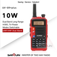 วิทยุสื่อสาร10W Walkie Talkie ระยะไกล Baofeng UV-5R + Plus สำหรับการล่าสัตว์10กม. อัปเกรดวิทยุ UV-10
