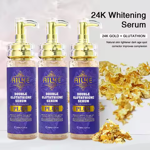 AILKE Double Glutathione Plus Whitening Serum For All Skin Types, Reduce Black And Dark Spots, Moist