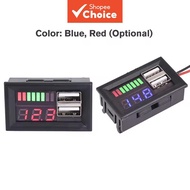 Dual USB 5V 2A Car Voltmeter Voltage Meter Panel 3S-7S 12V-24V Lithium Battery Capacity Indicator Po