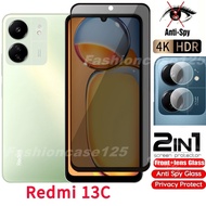 Redmi 13C Private Tempered Glass Anti-Spy Full Cover Screen Protector Anti Peek Privacy Film For Red
