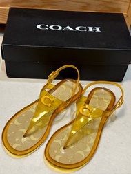 Coach 7號 (24cm) 果凍涼鞋 (黃色）