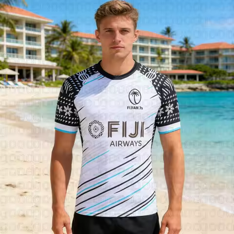 New 2026 Shirt Fiji 7s Rugby T-Shirt Fijian Drua Jersey Training Clothes Sports Style T-shirt Family