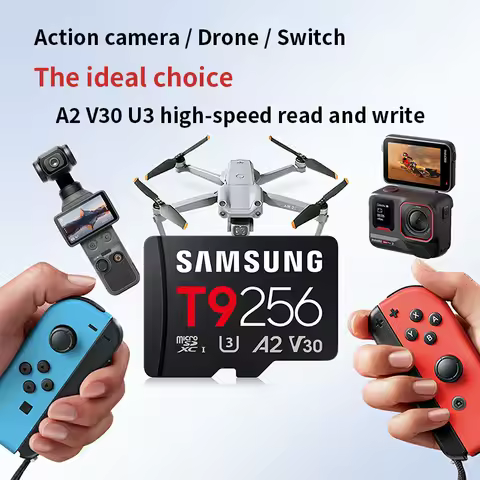 Samsung T9 microSDXC Card TF Card C10 U3 V30 A2 Up to 200MB/s Memory Card 128GB 256GB 512GB 4K Video