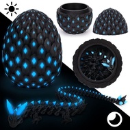 3D Printing Crystal Dragon and Dragon Egg Luminous Blue Dragon Egg Toy Decompression Toy Novelty Toy