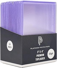 Platinum Protectors 55pt Toploaders Trading Card Protectors (100-Count) - Clear Hard Plastic Top Loa