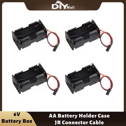 1/2/4PCS AA Battery Holder Case JR Connector Cable for Servo Tester 6V Battery Box (need 4 Cell 1.5V