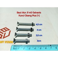 10 pieces of Jf m5*30 - 35 - 40 - 45 (3 cm to 4.5 cm) Galvanized Plus Screwdriver Wrench