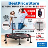 BPS Foldable Trampoline 50 inch T-Handle 120kg Durable Exercise Fitness Rebounder Slimming Anti Stre