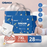 Kaduola diaper pants large size 7XL (2 packs) - Super soft & super thin diaper pants for fat babies 