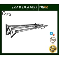 Capri Italy 120cmx3 Bar Wall Mounted Clothes Hanger Aluminium Rectractable Clothes Hanger