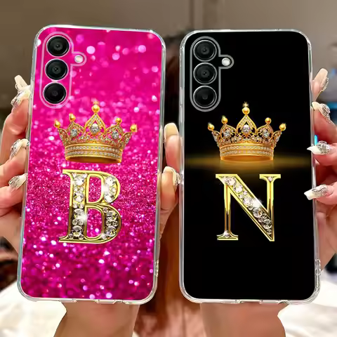 For Samsung Galaxy A16 5G Case SM-A166B Cover Cute Crown Letters Clear Soft TPU Phone Cases For Sams