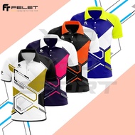 Felet Collar Tee 5525/5527 Jersey Badminton Shirt 100% Original By Fleet