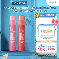 Combo 2 Son dưỡng môi chống nắng MizuMi UV Lip Glassy Balm 3.5g