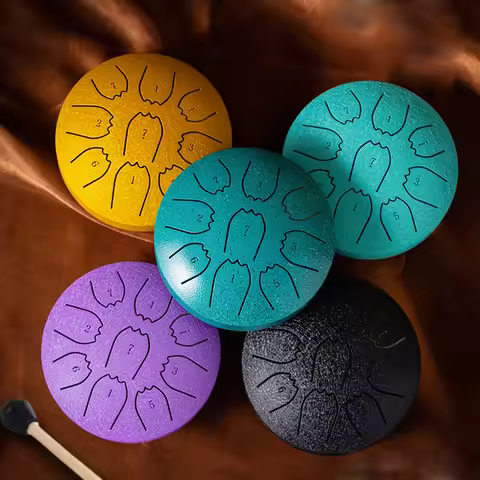 Rain Drum 4 Inch 9 Notes Waterproof Rain Chime Ethereal Hand Pan Ideal for Yoga & Prenatal Education