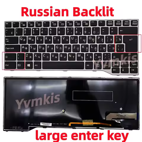 Russia/UI/US Backlit Keyboard for Fujitsu Lifebook E733 E734 E743 E744 U745 E546 E547 E544 E736 E746
