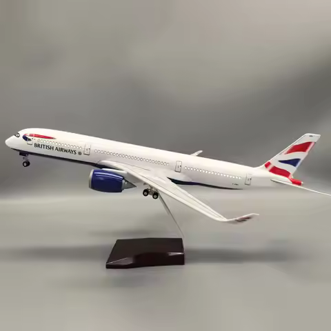 1/130 Scale 47CM Airplane Airbus A350 Aircraft BRITISH AIRWAYS Airlines Model Light Wheel Diecast Re