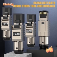 UMISTY RJ45 Cat8 Cat7 Cat6A Connectors, 2000MHz Crystal Head Panel RJ45 Metal Tool, Reusable 22AWG -
