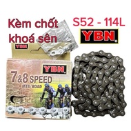 YBN 7/8 Speed MTB/Road bicycle chain, compatible with 6/7/8 Speed, with chain lock.