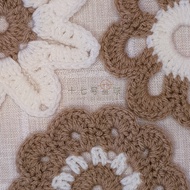 【I21】Crochet Japanese Style Flower Doily Coaster Potholder-Handmade【I21】钩针日式田园系花朵杯垫隔热垫-手工编制