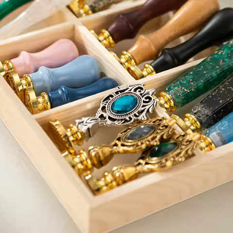 New Lacquer Seal Handle Retro Magic Academy DIY Metal Resin Lacquer Roman Column Handle