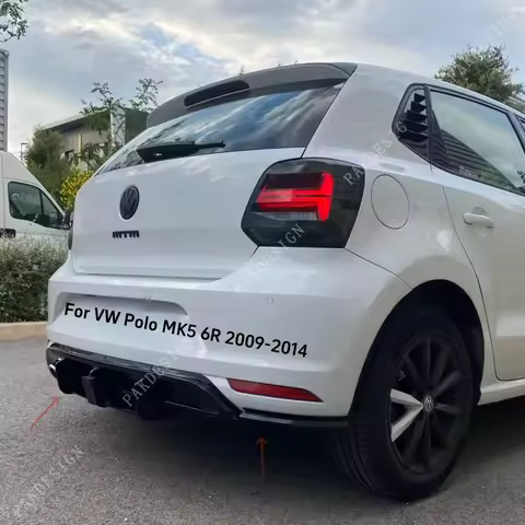 Rear Bumper Lip Spoiler Cover Splitter Body Kit Tuning For VW Polo MK5 6R GTI Style /Polo 5 TSI MPI 