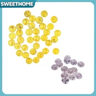 SWEETHOME 50pcs Pirate gold Coins fake gold Halloween Christmas decorations for home kids SWEETHOME