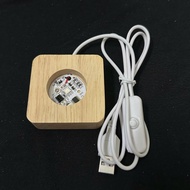 (size from 6cm to 10cm)Square Led wooden base (optional size from 6cm to 10cm)