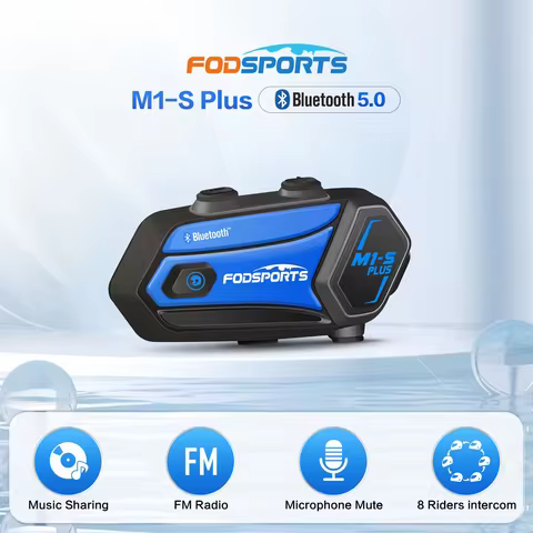 Fodsports M1-S Plus Motorcycle Helmet Intercom Bluetooth Headset,Moto Interphone,8 Riders 2000M,FM R