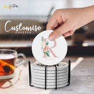 Personalised Diatomite Coaster with Name | teacher day | Couple | Personalised Gift | Xmas Christmas