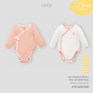 Svip Nous Baby Set of 2 long-sleeved bodysuits for girls in Nu doux, slim fit for babies under 10.5k
