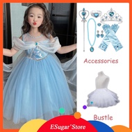 Elsa Frozen Cinderella Costume For Girls Mesh Sequin Princess Dress Kids Clothes Halloween Christmas Birthday Party Wear Full Set