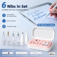 6 Pcs Replacement Pencil Tip for Apple Pencil 1/2/3th Apple Pencil Pro 2B Soft Nibs for IPad Pro Pen