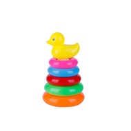 Rainbow Ring Tower toy stacking Plastic building Learning Toy (5/9/13 Rings) Puzzle Jenga uniquequee