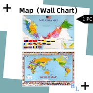World Map / Malaysia Map Poster