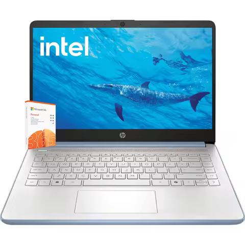 HP 14" HD LED Ultra Light Laptop with 1-Year Microsoft 365,Intel Processor N150,4GB RAM,128GB UFS,Wi