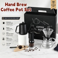 5/7 PCS Hand Brew Coffee Set Manual Coffee Grinder Pot Dripper Complete Coffee Making Gift Set
