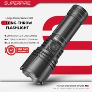 Superfire Y20 Lampu Suluh Jarak Juah 760meter Rechargeable Torchlight Telescopic Zoomable 4 Light Mo