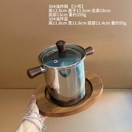 กระทะทอดมินิ 304 สแตนเลส ทนทานต่อการกัดกร่อน ใช้ในครัวเรือน กระทะทอดมันสำปะหลัง กระทะลึก กระทะทอดแบบ