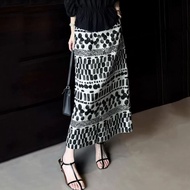 J3004💫Retro Ethnic Print Skirt - Women's Summer High-Waist Midi-Length Skirt