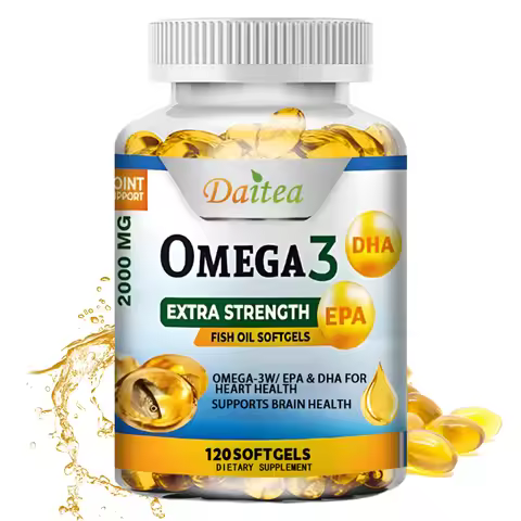Daitea Omega 3 Fish Oil – EPA & DHA 2000 Mg – 60/120 Capsules – Overall Health and Immune Support No