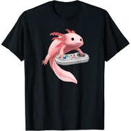 Axolotl Fish Playing Video Game White-Axolotl Lizard Gamers Gift T-Shirt