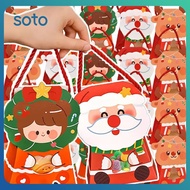 ♫ 4pcs Christmas Gift Bag Holiday Party Wrapping Festive Cartoon Handbag Gifts Giving Present Box