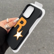 Do Not Include Button Phone Case TPU Yellow Icon R Star Silicone Durable Compatible iPhone 15PROMAX 